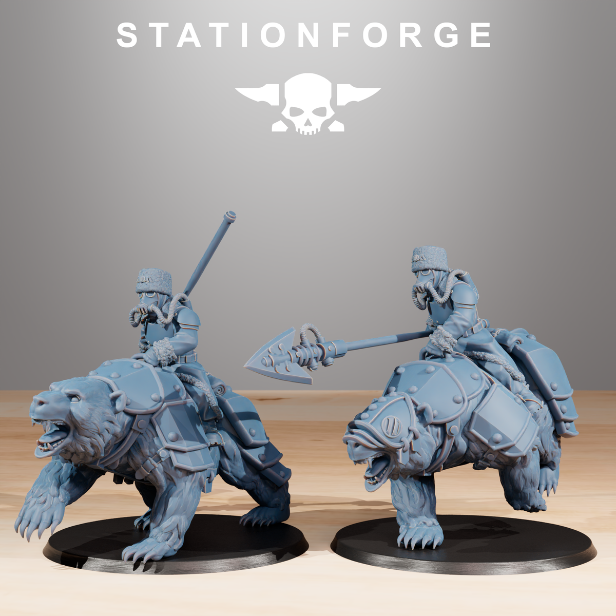 GrimGuard Bear Riders - StationForge (Miniature Tabletop Wargame Minis)