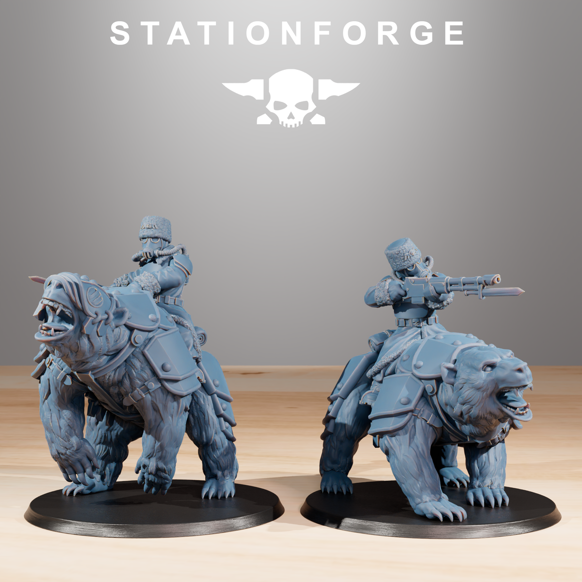 GrimGuard Bear Riders - StationForge (Miniature Tabletop Wargame Minis)