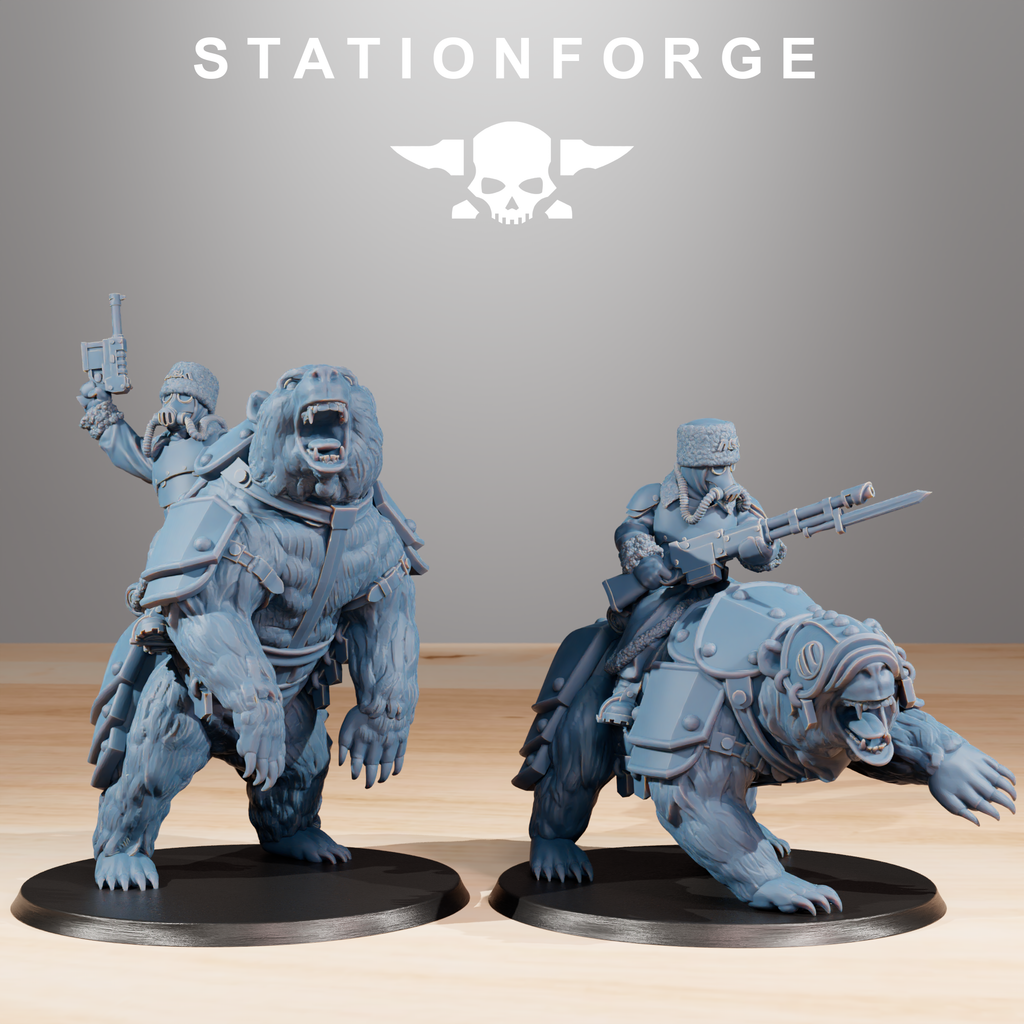 GrimGuard Bear Riders - StationForge (Miniature Tabletop Wargame Minis)
